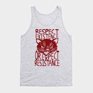 Respect Existence Or Expect Resistance - Sabo Tabby, Punk, Leftist, Socialist Tank Top